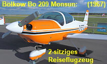 Bölkow Bo 209 Monsun: leichtes einmotoriges zweisitziges Reiseflugzeug des deutschen Herstellers Bölkow