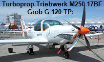 Grob G 120 TP: Die G 120TB ist mit dem Turboprop-Triebwerk M250-17BF von Rolls-Royce ausgestattet