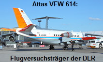 Attas VFW 614: Flugversuchsträger ATTAS der DLR ("Advanced Technologies Testing Aircraft System") 