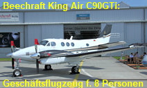 Beechraft King Air C90GTi: Geschäftsreiseflugzeug für bis zu 8 Personen