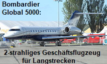 Bombardier Global 5000: zweistrahliges Geschäftsreiseflugzeug für Langstrecken