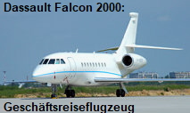 Dassault Falcon 2000: zweistrahliges Geschäftsreiseflugzeug für Langstrecken des Französischen Herstellers Dassault Aviation