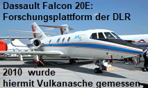 Dassault Falcon 20E: Mit dieser Forschungsplattform der DLR wurde 2010 die Konzentration der Vulkanasche aus Island gemessen