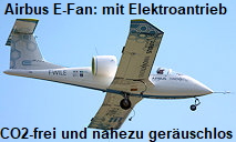 Airbus E-Fan: Die Versuchmaschine mit Elektroantrieb fliegt völlig CO2-frei und nahezu geräuschlos