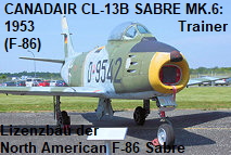 CANADAIR CL-13B “SABRE” MK.6: Lizenzbau der North American F-86 Sabre als Trainer der dt. Luftwaffe