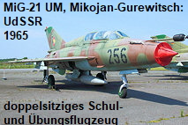 MiG-21 UM, Mikojan-Gurewitsch: doppelsitziges Schul- und Übungsflugzeug