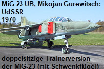 MiG-23 UB, Mikojan-Gurewitsch: doppelsitzige Trainerversion der MiG-23