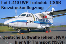 Let L-410 UVP Turbolet: Kurzstreckenflugzeug für 19 Passagiere der Deutschen Luftwaffe (ehemals NVA)