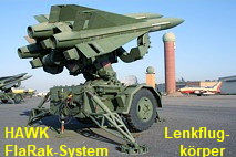 HAWK - Flugabwehrraketensystem (FlaRak-System): Startgerät mit 3 Lenkflugkörpern MIM-23