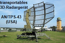 AN/TPS-43:  transportables 3D-Radargerät, dass lange als taktisches Langstrecken-Radarsystem der US Air Force diente.