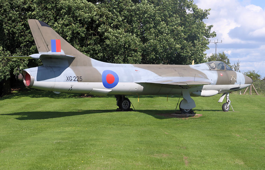 Hawker Hunter: englisches Jagd- und Jagdbombenflugzeug im Royal Air Force-Museum Cosford