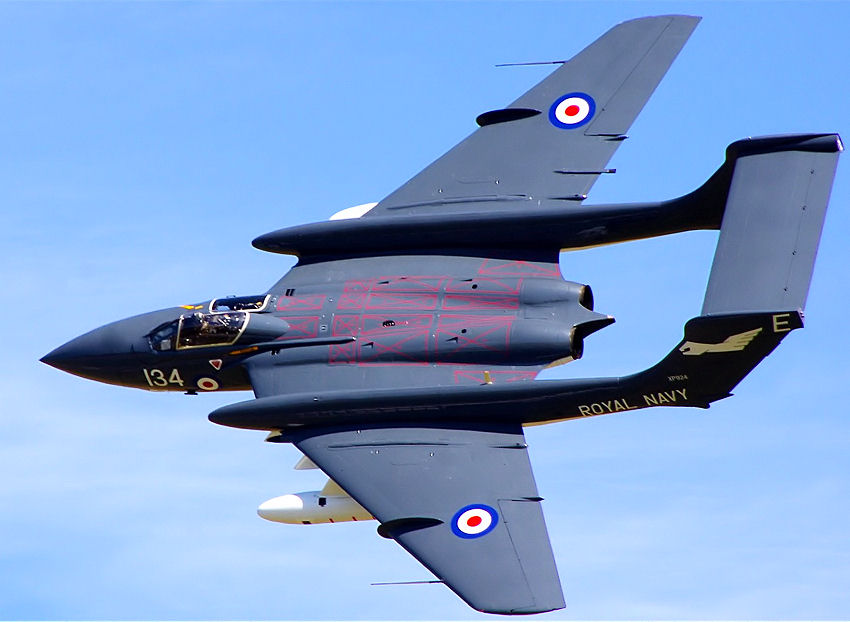 De Havilland D.H. 110 Sea Vixen: 2-strahliger Allwetter-Marinejäger in den 1950er + 1960er Jahren