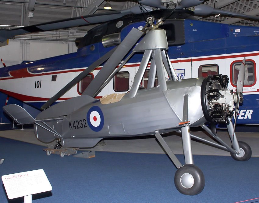 Cierva C30 autogiro: Der Rotor wird durch den Fahrtwind in Drehung versetzt