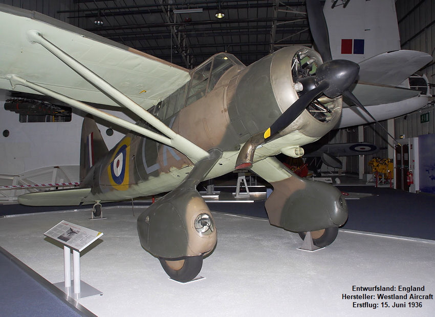 Westland Lysander III: diente ab 1938 als Verbindungsflugzeug bei der Royal Air Force (RAF)