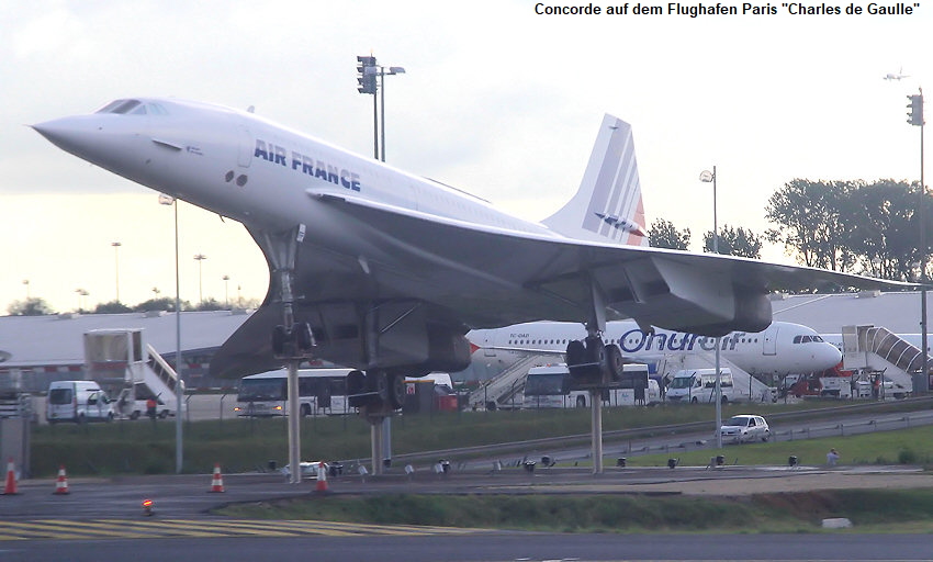 Concorde auf dem Flugplatz Paris "Charles de Gaulle"