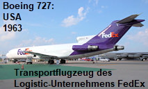 Boeing 727: Passagierflugzeug des Logistic-Unternehmens FedEx