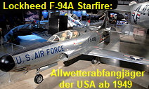 Lockheed F-94A Starfire: zweisitzigen Allwetterabfangjäger der USA ab 1949