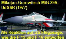 Mikoyan-Gurevich MiG-29A: Die MiG-29 wurde als Reaktion auf eine neue Generation von US-Flugzeugen, wie die F-15 und F-16 entworfen