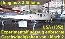 Douglas X-3 Stiletto: Experimentalflugzeug zur Erforschung von Effekten bei Geschwindigkeiten von +Mach 2