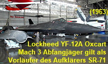 Lockheed YF-12A Oxcart: Das Versuchsflugzeug eines Mach 3 Abfangjägers gilt als Vorläufer des Aufklärers Lockheed SR-71 Blackbird
