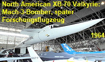 North American XB-70 Valkyrie: Mach-3-Bomber, später Forschungsflugzeug für Hochgeschwindigkeitsflüge
