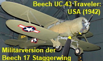 Beech UC-43 Traveler: militärische Version der zivilen Beechcraft Model 17 Staggerwing