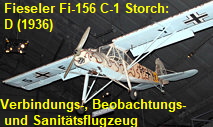 Fieseler Fi-156 C-1 Storch: Das propellergetriebene Flugzeug, das erstmals 1936 flog, wurde in den Gerhard-Fieseler-Werken in Kassel gebaut