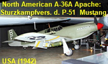 North American A-36A Apache: Version als Sturzkampfbomber und Bodenangriffsflugzeug der P-51 Mustang