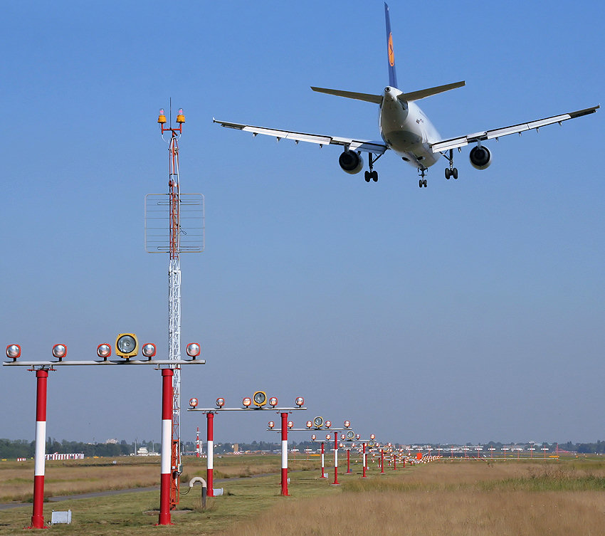 Anflug auf den Flughafen Tegel