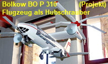 Bölkow BO P 310 - Nahverkehrsflugzeug als Hubschrauber