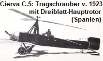 Cierva C.5 - Tragschrauber von mit Dreiblatt-Hauptrotor