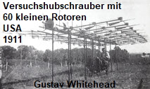 Gustav Whitehead - Versuchshubschrauber mit 60 kleinen Rotoren