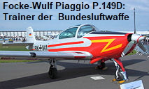 Focke-Wulf Piaggio P.149: Die Bundesluftwaffe setzte die P.149 ab Mai 1957 als Trainer ein