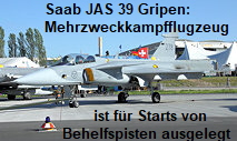 Saab JAS 39 Gripen: Das schwedische Kampfflugzeug ist für Starts von Behelfspisten und Autobahnen ausgelegt