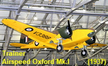 Airspeed Oxford Mk.I:  2-motoriges Schulflugzeug in Holzbauweise von 1937