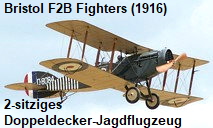 Bristol F.2B Fighters: 2-sitziges Doppeldecker-Jagdflugzeug von 1916