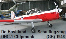 De Havilland DHC-1 Chipmunk: 2-sitziges Standard-Schulflugzeug der RAF