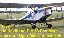 De Havilland D.H.83 Fox Moth: aus der Tiger Moth mit erweitertem Rumpf entwickelt
