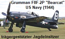 Grumman F8F Bearcat: trägergestütztes einsitziges US-Jagdflugzeug von 1944