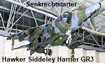 Hawker Siddeley Harrier GR3: senkrechtstartendes Kampfflugzeug (Erstflug: 1966)
