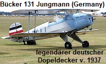Bücker Bü 131 Jungmann: legendärer deutscher Dopeldecker von 1937