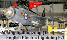 English Electric Lightning F.1: Allwetter-Abfangjagdflugzeug von 1954
