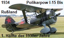 Polikarpow I-15 Bis: einsitziges Doppeldecker-Jagdflugzeug in der 1. Hälfte der 1930er Jahre