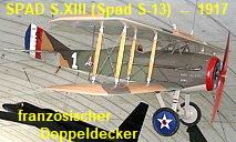 SPAD S.XIII (Spad S-13):  1-sitziges französisches Doppeldecker-Jagdflugzeug