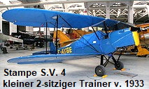 Stampe S.V. 4:  Doppeldecker - kleiner 2-sitziger Trainer - Erstflug: 1933