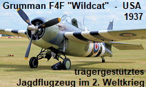 Grumman F4F Wildcat:  US-amerikanisches Trägerjagdflugzeug des 2. Weltkriegs