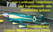 Cosmic Wind Ballerina: 1946 von Lockheed Testpiloten u. Ing. aus Aluminium gebaut