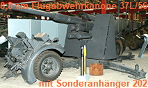 8,8 cm Flugabwehrkanone (Flak) 37 L/56 mit Sonderanhänger 202
