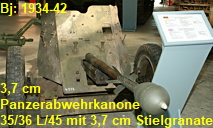 3,7 cm Panzerabwehrkanone (Pak) 35/36 L/45 mit 3,7 cm Stielgranate 41