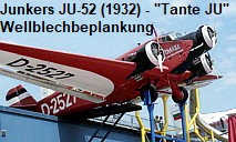 Junkers JU-52 / 3m: Wellblechbeplankung und rechteckiger Querschnitt